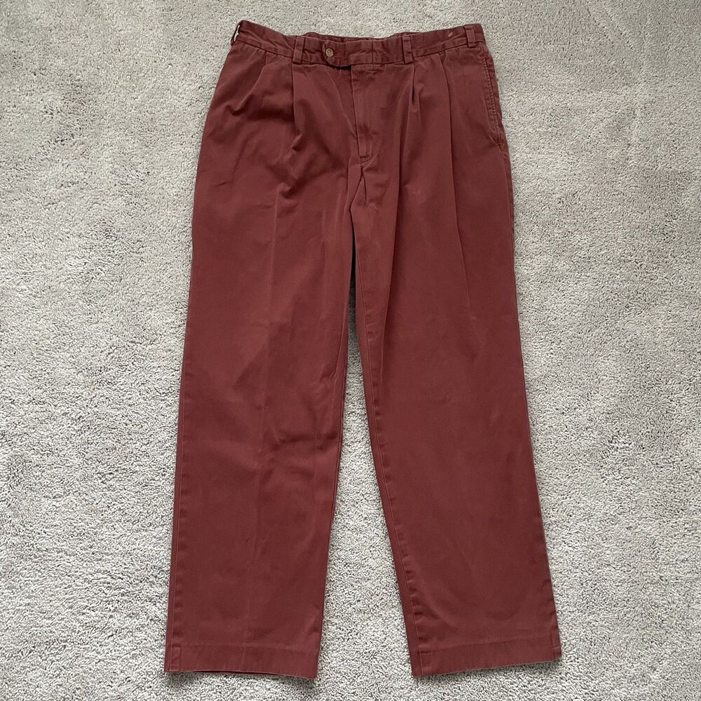 Bills Khakis M2 Chino Pants Mens 38x31 Pleated Salmon Rust Pink Made in USA